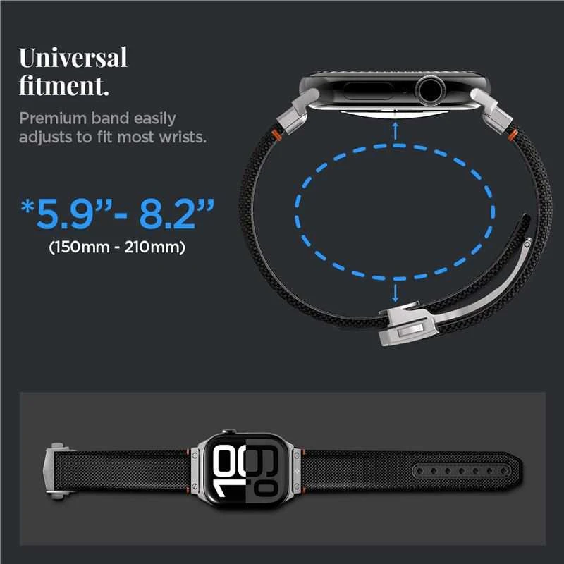 Spigen Klasikinis Fit dirželis, juodas - Apple Watch 49mm/46mm/45mm/44mm