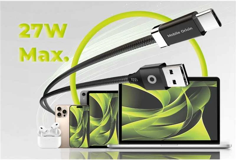 Mobile Origin 27 W magnetinis USB-C į USB-A 1,5 m CB6 maitinimo kabelis