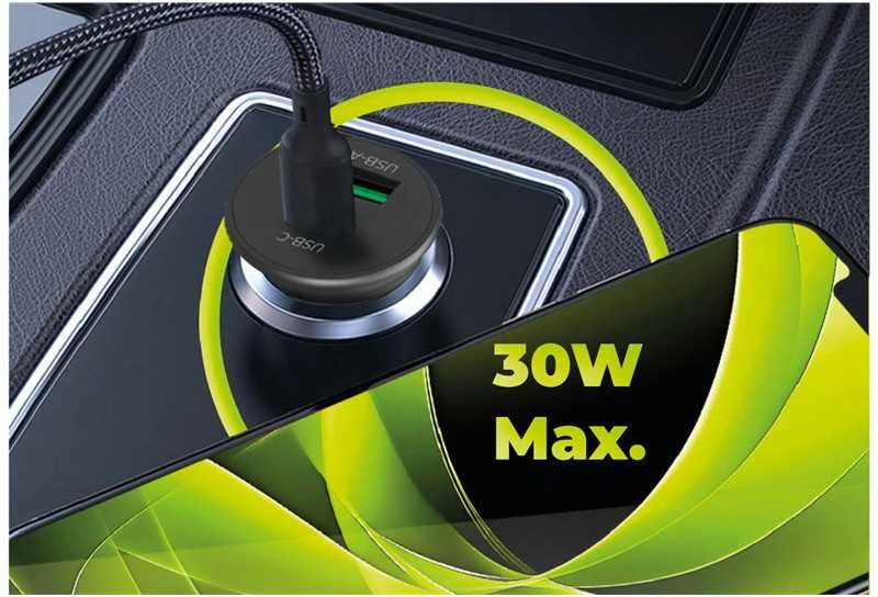 Automobilinis įkroviklis Mobile Origin 30W Super Car Charger CA19 - USB-C, USB-A