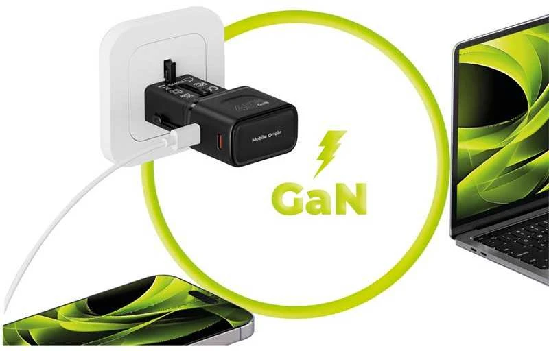 Įkroviklis Mobile Origin 45W Travel Adapteris, EU/US/UK/AU PW26, juodas