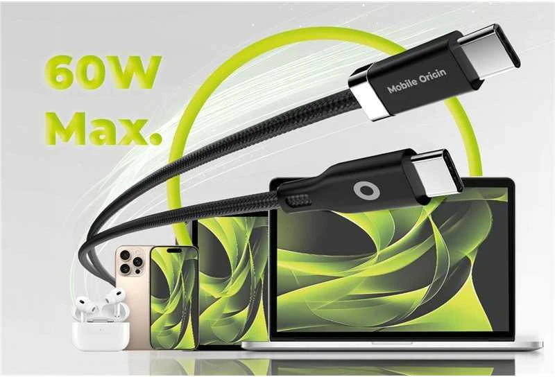 Mobile Origin 60W magnetinis USB-C į USB-C 1,5 m CB6 laidas