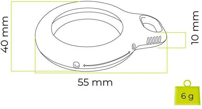 Dėklas „Mobile Origin Airtag Loop“ dėklo laikiklis A1, baltas