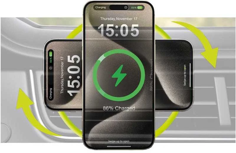 Automobilinis laikiklis „Mobile Origin“ belaidis automobilinis įkroviklis MO3, suderinamas su „MagSafe“