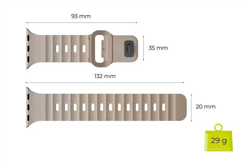 Mobile Origin dirželis III, šviesiai smėlio spalvos – „Apple Watch“ 49 mm / 46 mm / 45 mm / 44 mm