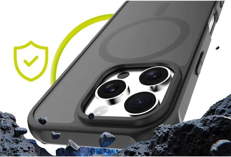 Mobile Origin hibridinis „MagSafe“ dėklas, matinis juodas – „iPhone 16 Pro“