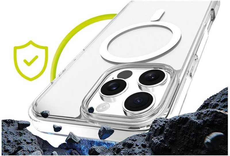 „Mobile Origin“ hibridinis „MagSafe“ dėklas, skaidrus – „iPhone 16 Pro“