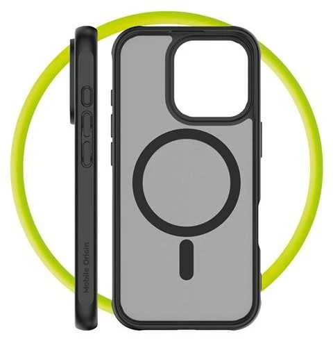Mobile Origin hibridinis „MagSafe“ dėklas, matinis juodas – „iPhone 16 Pro“