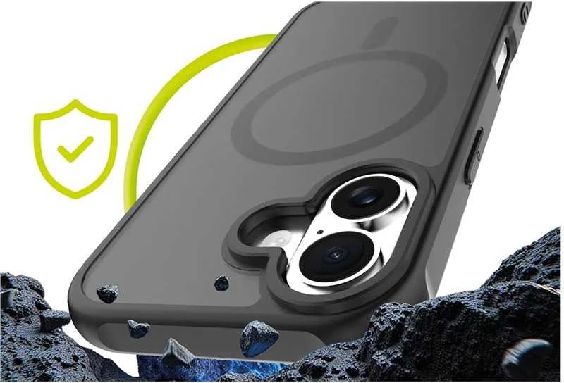 Mobile Origin hibridinis „MagSafe“ dėklas, matinis juodas – „iPhone 16“