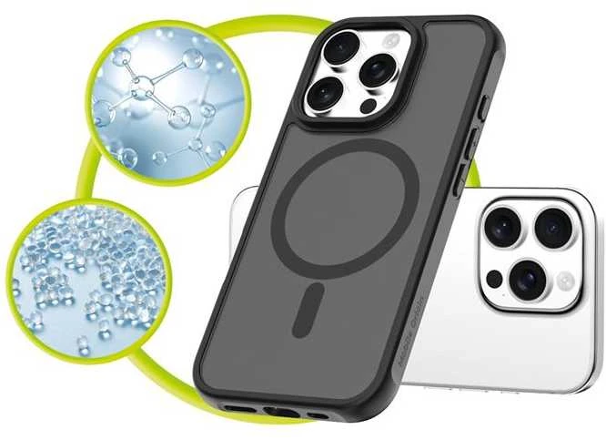 Mobile Origin hibridinis „MagSafe“ dėklas, matinis juodas – „iPhone 16 Pro“