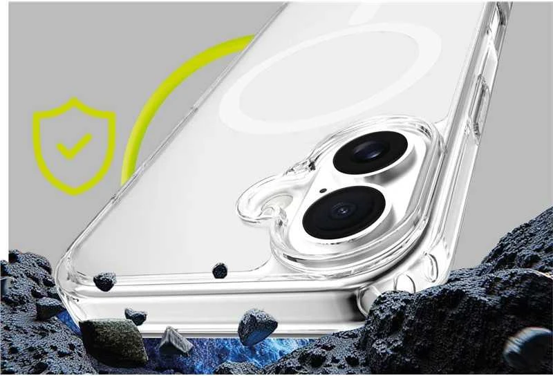Mobile Origin hibridinis „MagSafe“ dėklas, skaidrus – „iPhone 16“