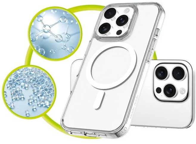 „Mobile Origin“ hibridinis „MagSafe“ dėklas, skaidrus – „iPhone 16 Pro“