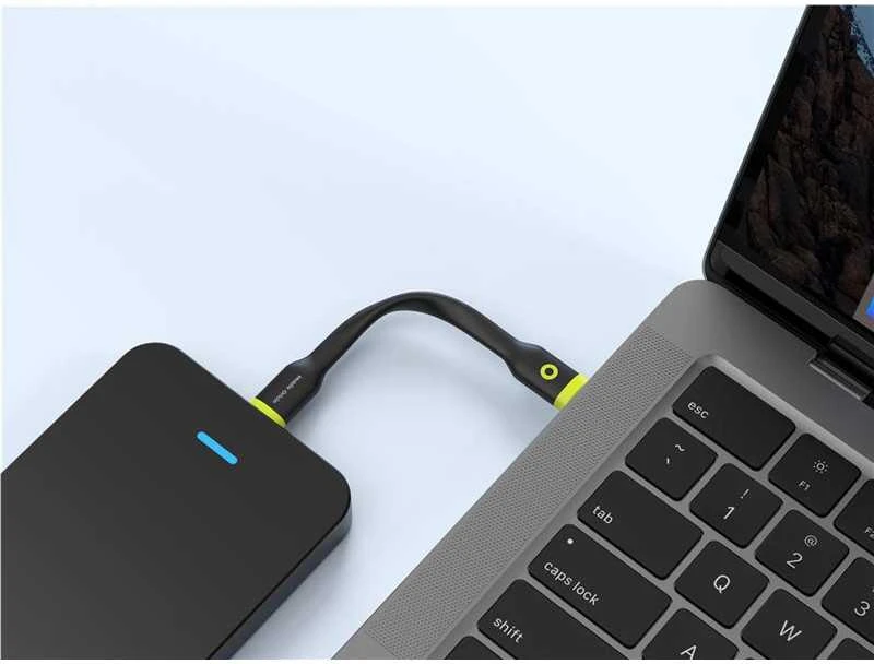 Mobile Origin Kompaktiškas USB-C į USB-C kabelis, juodas
