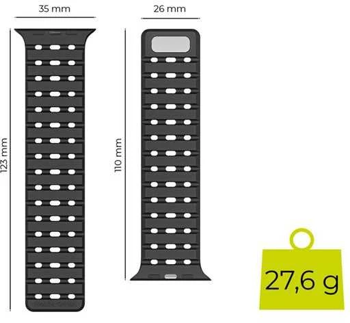 Mobile Origin magnetinis dirželis, juodas - AW Ultra 2/1 (49 mm) 9/8/7 (45 mm)/6/SE/5/4 (44 mm)/3/2/1 (42 mm)