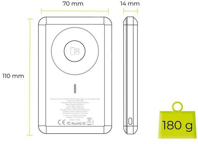 Mobile Origin Belaidė magnetinė įkrovioji baterija 10000mAh 3in1 PB8