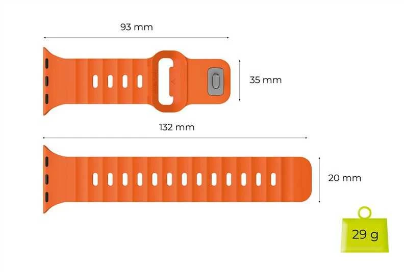 „Mobile Origin Strap III“, oranžinis - Apple Watch 49mm/46mm/45mm/44mm