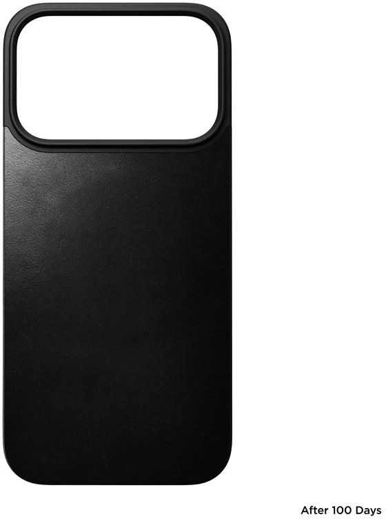 Dėklas Nomad Magnetic Leather Back, juodas (Horween), Magsafe - iPhone 17 Pro