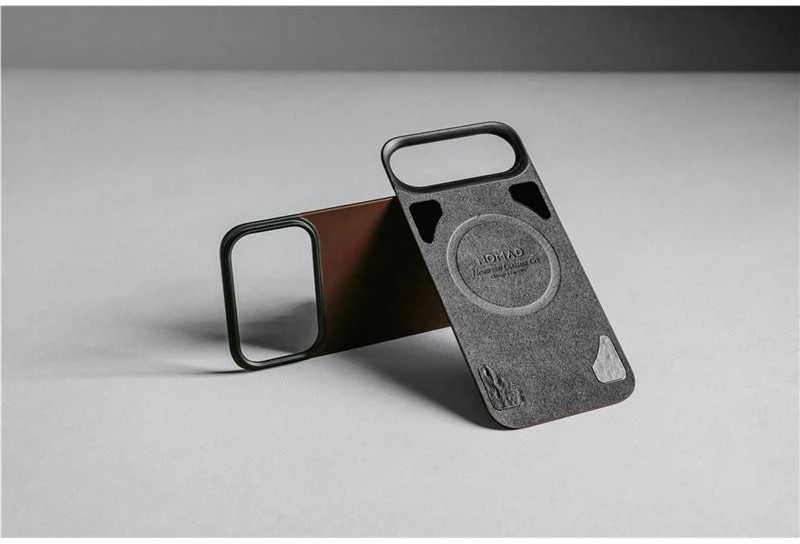 „Nomad“ magnetinis odinis dėklas, kaimiško stiliaus rudas (Horween), „Magsafe“ – „iPhone 17 Pro Max“
