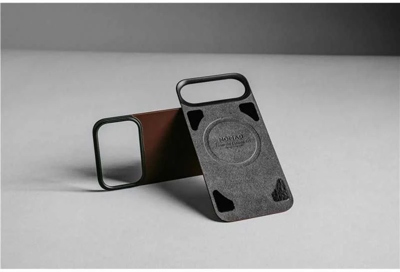 „Nomad“ magnetinis odinis dėklas, kaimiško stiliaus rudas (Horween), „Magsafe“ – „iPhone 17 Pro Max“