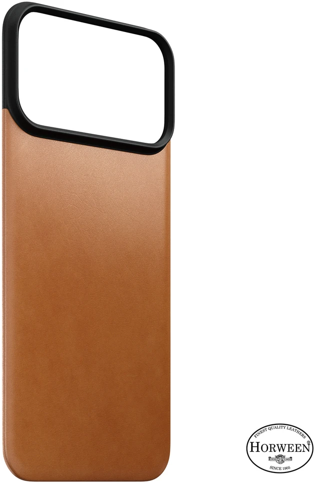 Dėklas Nomad Magnetinė odinė nugarėlė, balno spalvos (Horween), Magsafe - iPhone 18 Pro Max/17 Pro Max