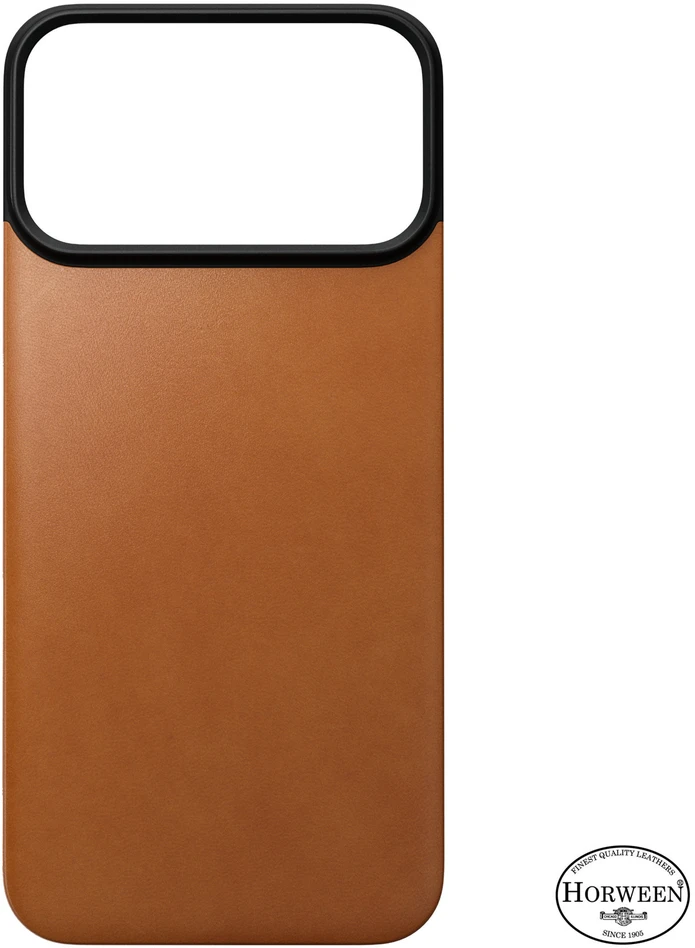 Dėklas Nomad Magnetinė odinė nugarėlė, balno spalvos (Horween), Magsafe - iPhone 18 Pro Max/17 Pro Max