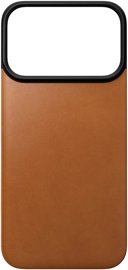 Dėklas Nomad magnetinė odinė nugarėlė, balno spalvos (Horween), MagSafe - iPhone 18 Pro/17 Pro