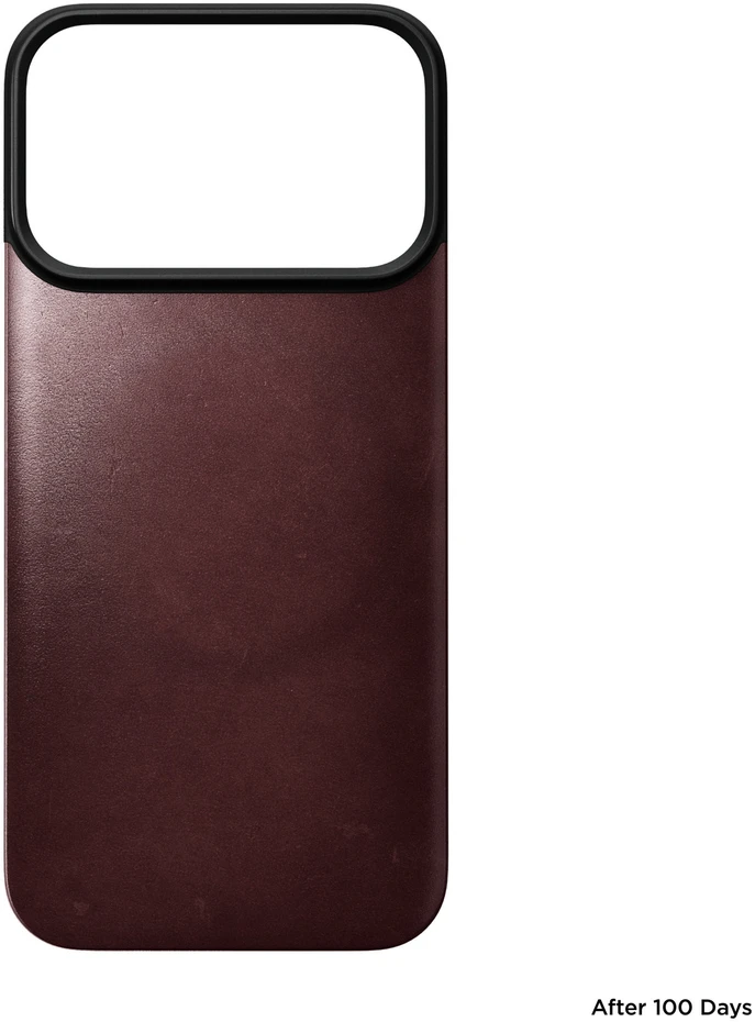 Dėklas Nomad Magnetinė odinė nugarėlė, bordo (Horween), Magsafe - iPhone 18 Pro/17 Pro