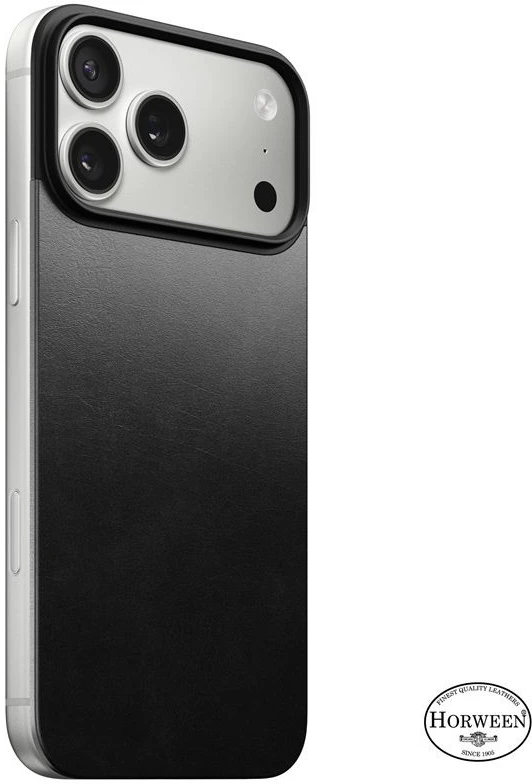 Dėklas Nomad Magnetic odinis galinis dangtelis, juodos spalvos (Horween), Magsafe – iPhone 17 Pro Max