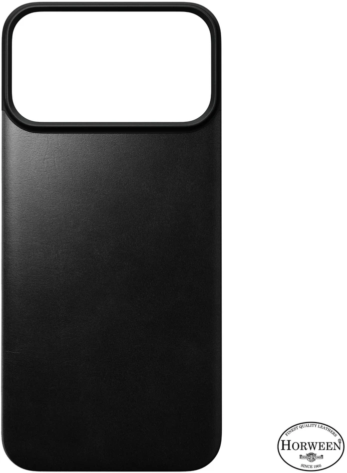 Dėklas Nomad Magnetinė odinė nugarėlė, juoda (Horween), su MagSafe - iPhone 18 Pro Max/17 Pro Max