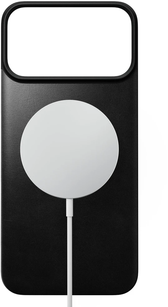 Dėklas Nomad Magnetinė odinė nugarėlė, juoda (Horween), su MagSafe - iPhone 18 Pro Max/17 Pro Max
