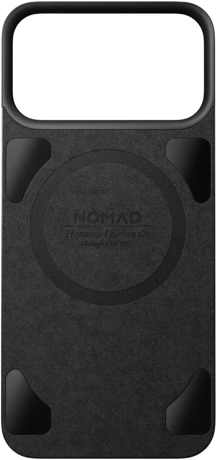 Dėklas Nomad Magnetinė odinė nugarėlė, juoda (Horween), su MagSafe - iPhone 18 Pro Max/17 Pro Max