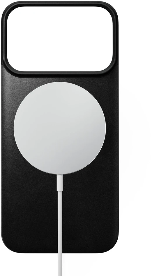 Dėklas Nomad Magnetinė odinė nugarėlė, juoda (Horween), MagSafe - iPhone 18 Pro/17 Pro