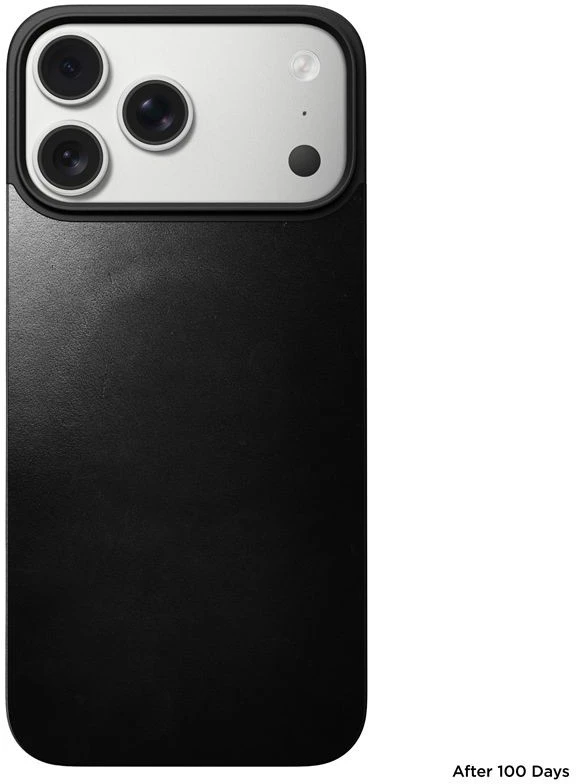 Dėklas Nomad Magnetic odinis galinis dangtelis, juodos spalvos (Horween), Magsafe – iPhone 17 Pro Max