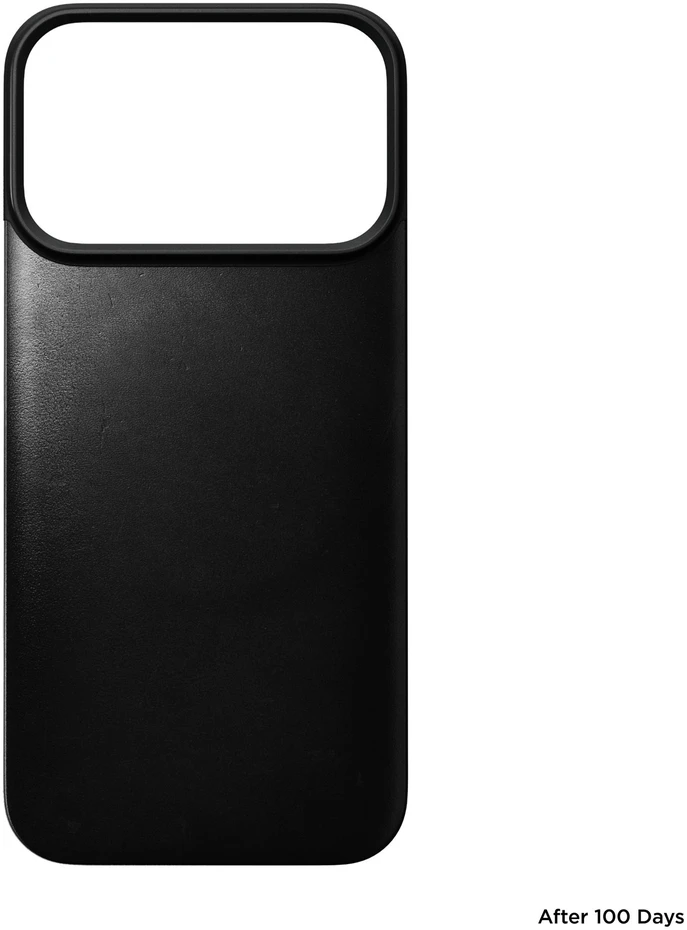 Dėklas Nomad Magnetinė odinė nugarėlė, juoda (Horween), MagSafe - iPhone 18 Pro/17 Pro