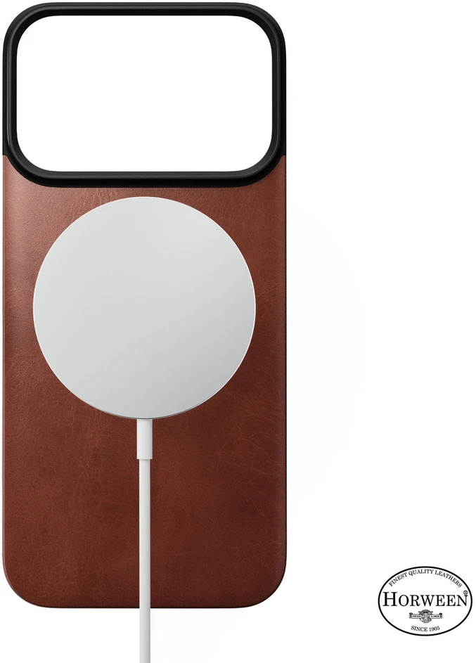Dėklas Nomad Magnetinė odinė nugarėlė, olde dublin (Horween), Magsafe - iPhone 18 Pro/17 Pro