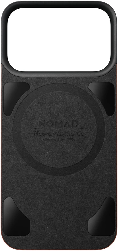 Dėklas Nomad Magnetinė odinė nugarėlė, olde dublin (Horween), Magsafe - iPhone 18 Pro/17 Pro