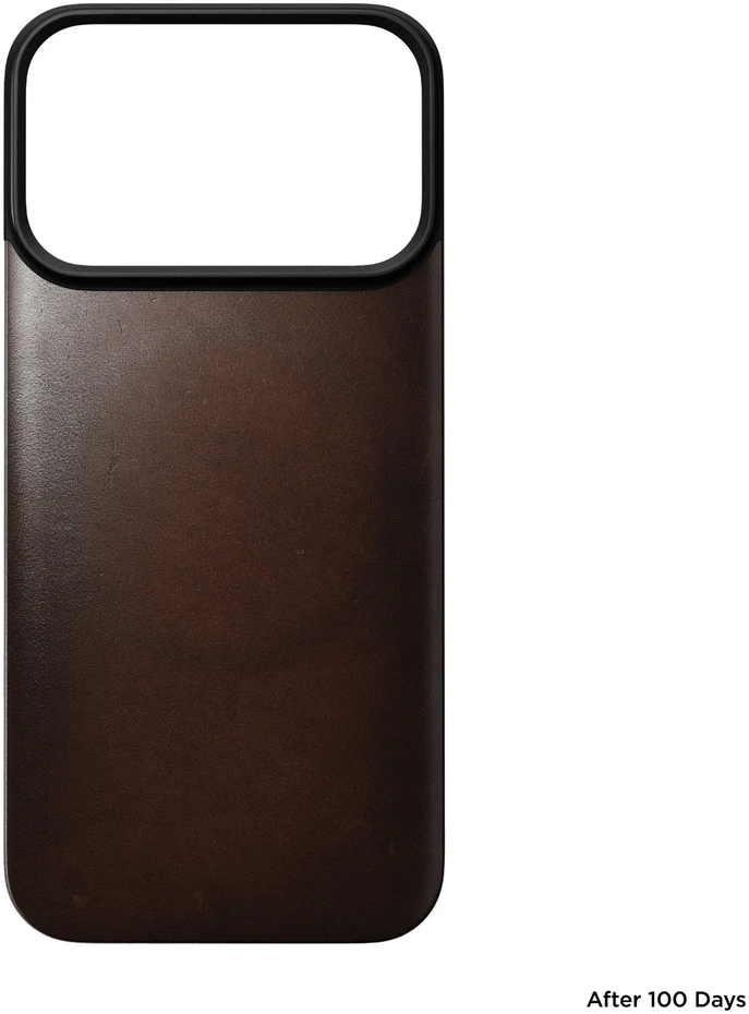 Dėklas Nomad Magnetinė odinė nugarėlė, sendinta ruda (Horween), su MagSafe - iPhone 18 Pro/17 Pro