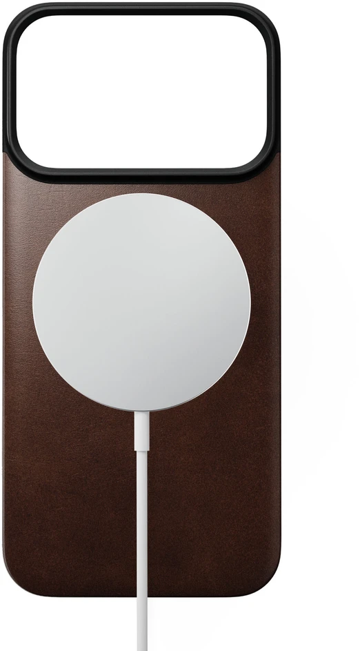 Dėklas Nomad Magnetinė odinė nugarėlė, sendinta ruda (Horween), su MagSafe - iPhone 18 Pro/17 Pro
