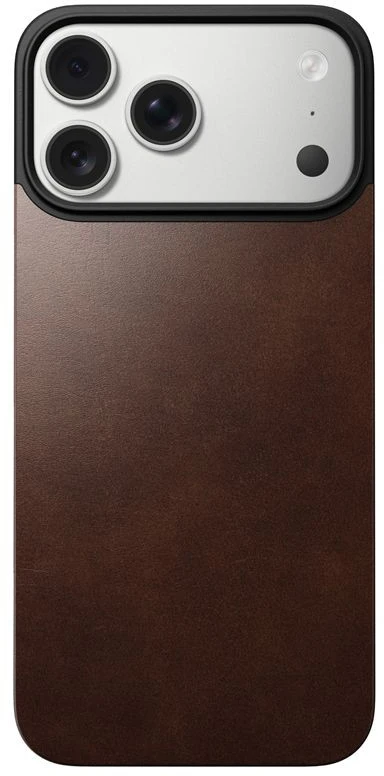 Dėklas Nomad Magnetic odinis galinis dangtelis, rustic rudos spalvos (Horween), Magsafe – iPhone 17 Pro Max