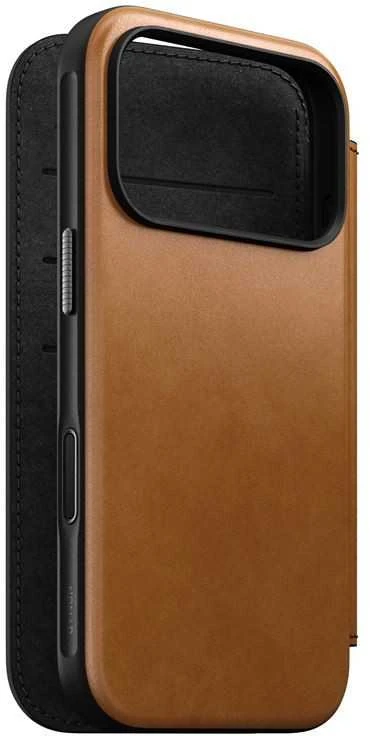 Dėklas Nomad Modern Leather Folio, english tan - iPhone 17 Pro