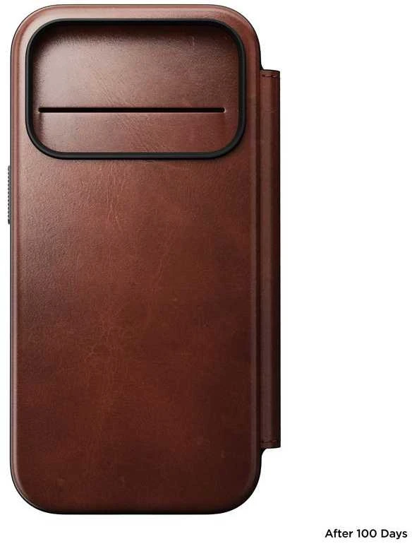 Dėklas Nomad Modern Leather Folio, olde dublin (Horween) - iPhone 17 Pro
