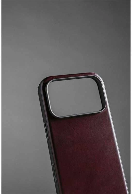 Dėklas Nomad Modern Odinis dėklas, burgundy (Horween) - iPhone 17 Pro