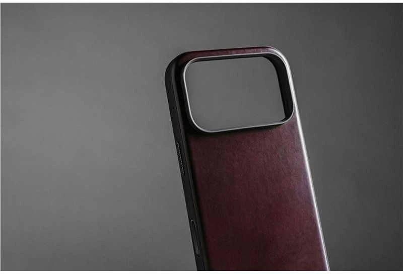 Dėklas Nomad Modern Odinis dėklas, burgundy (Horween) - iPhone 17 Pro
