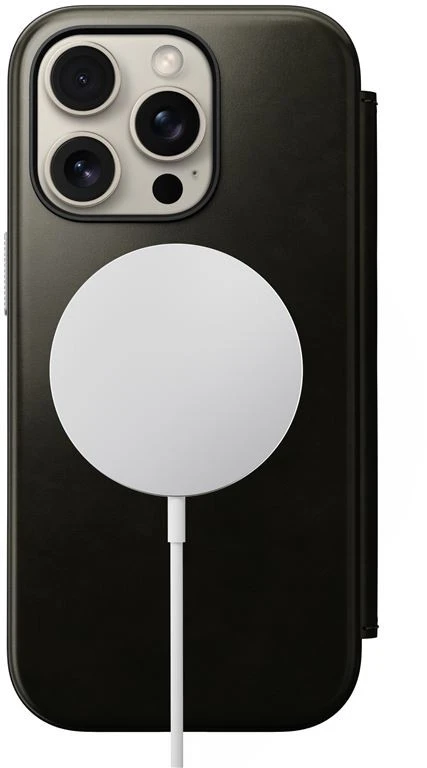 Dėklas Nomad Odinis Folio, žalias chromas - iPhone 16 Pro