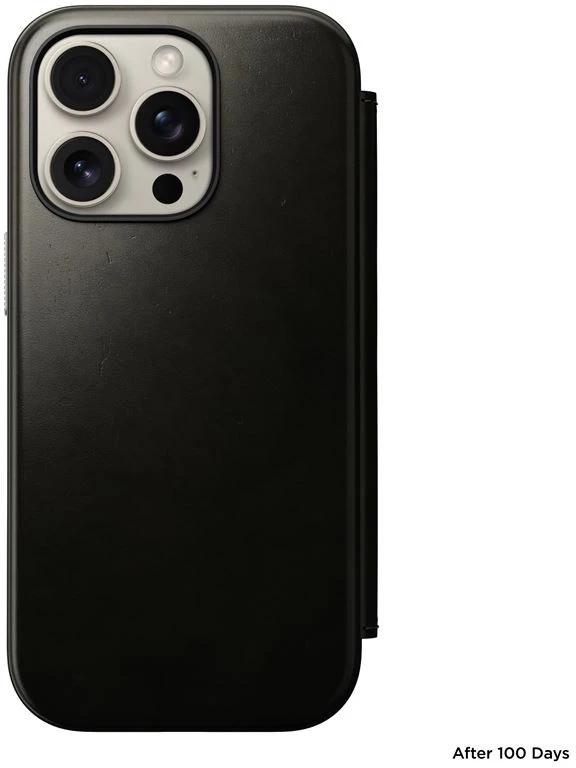 Dėklas Nomad Odinis Folio, žalias chromas - iPhone 16 Pro