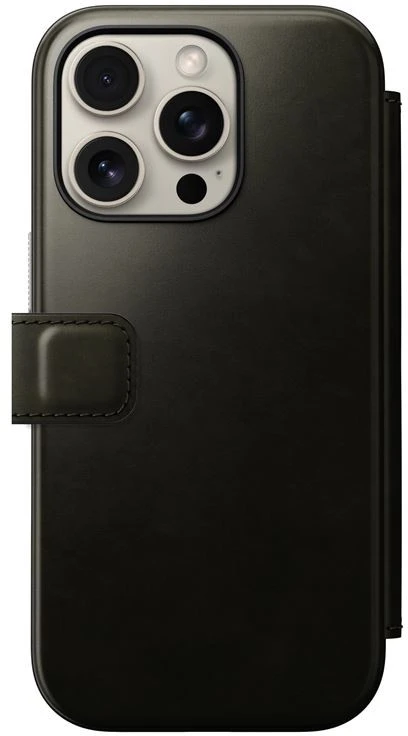 Dėklas Nomad Odinis Folio, žalias chromas - iPhone 16 Pro