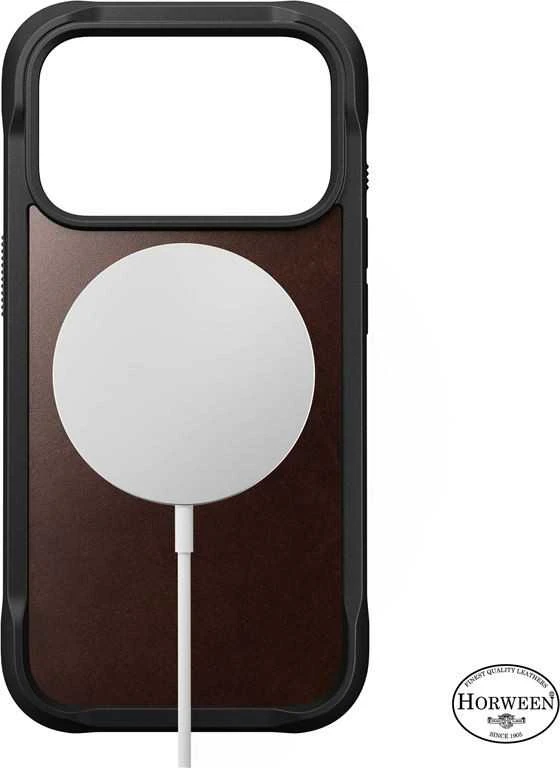 Dėklas Nomad Rugged Odinis dėklas, rustic ruda (Horween) - iPhone 17 Pro