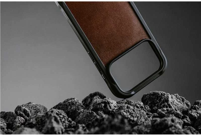 Dėklas Nomad Rugged Odinis dėklas, rustic ruda (Horween) - iPhone 17 Pro