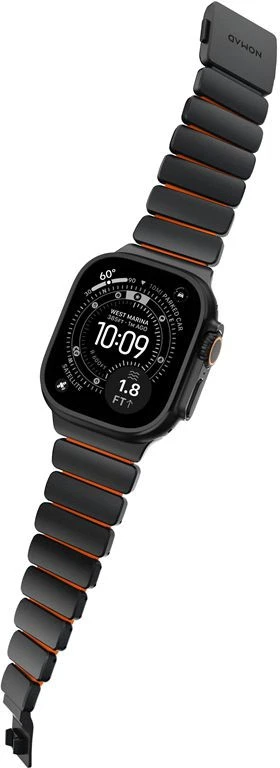 Nomad Stratos apyrankė juodos spalvos Titanium Ultra oranžinės spalvos FKM AW 45/46/49mm