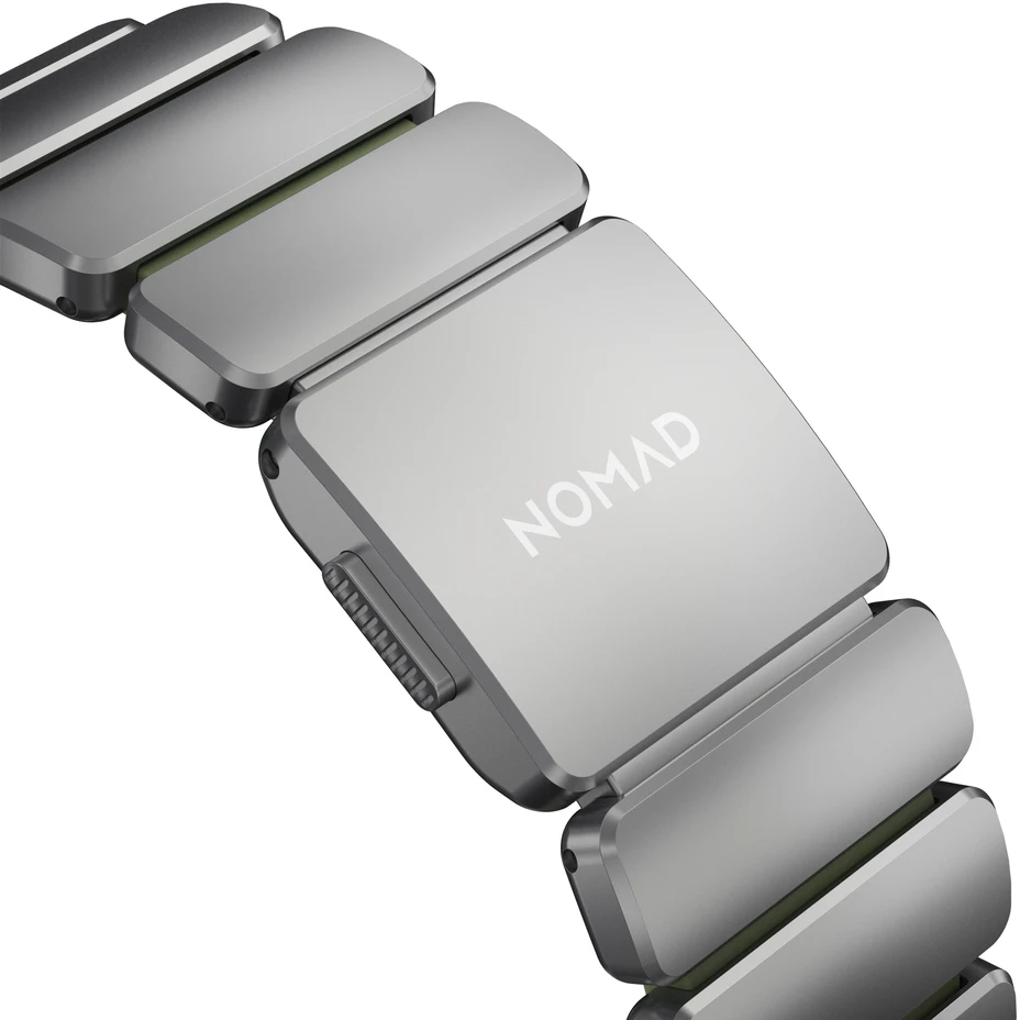 Nomad Stratos dirželis Natural Titanium miško žalios spalvos FKM AW 45/46/49mm