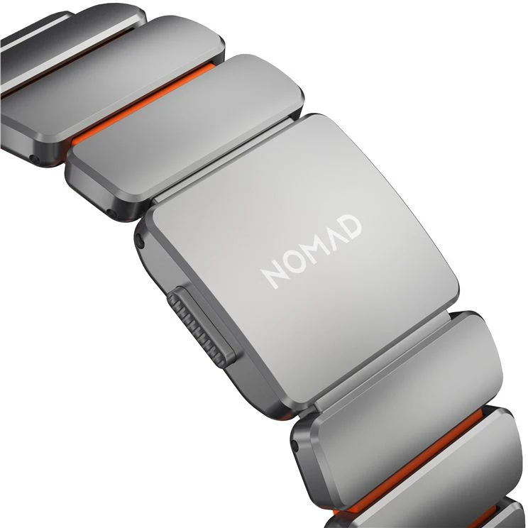 Nomad Stratos apyrankė Natural Titanium Ultra oranžinės spalvos FKM AW 45/46/49mm